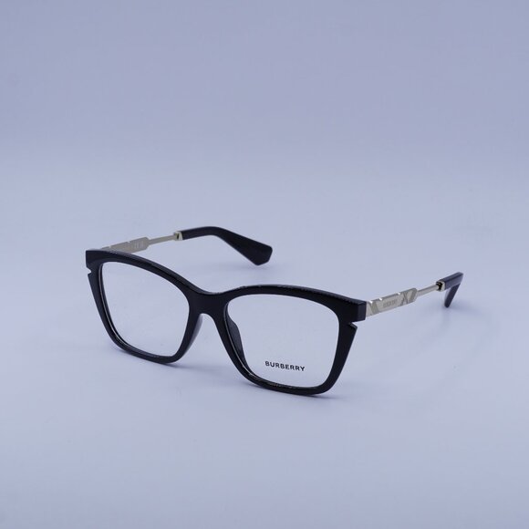 Burberry BE2427U 3001 Eyeglasses Shiny Black/Gold 52mm Square Frame - Picture 1 of 10